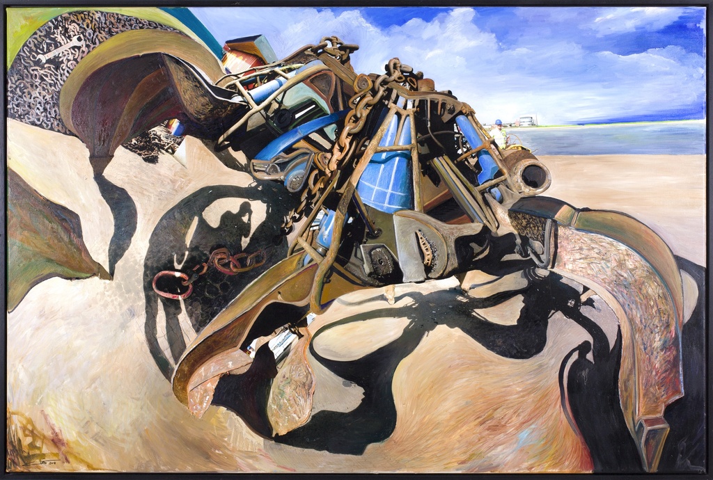 Grijparm in haven van Gent