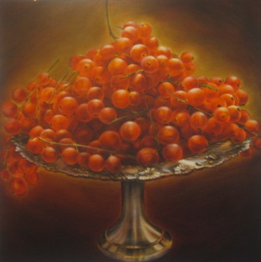 Rode besjes - bruine fond