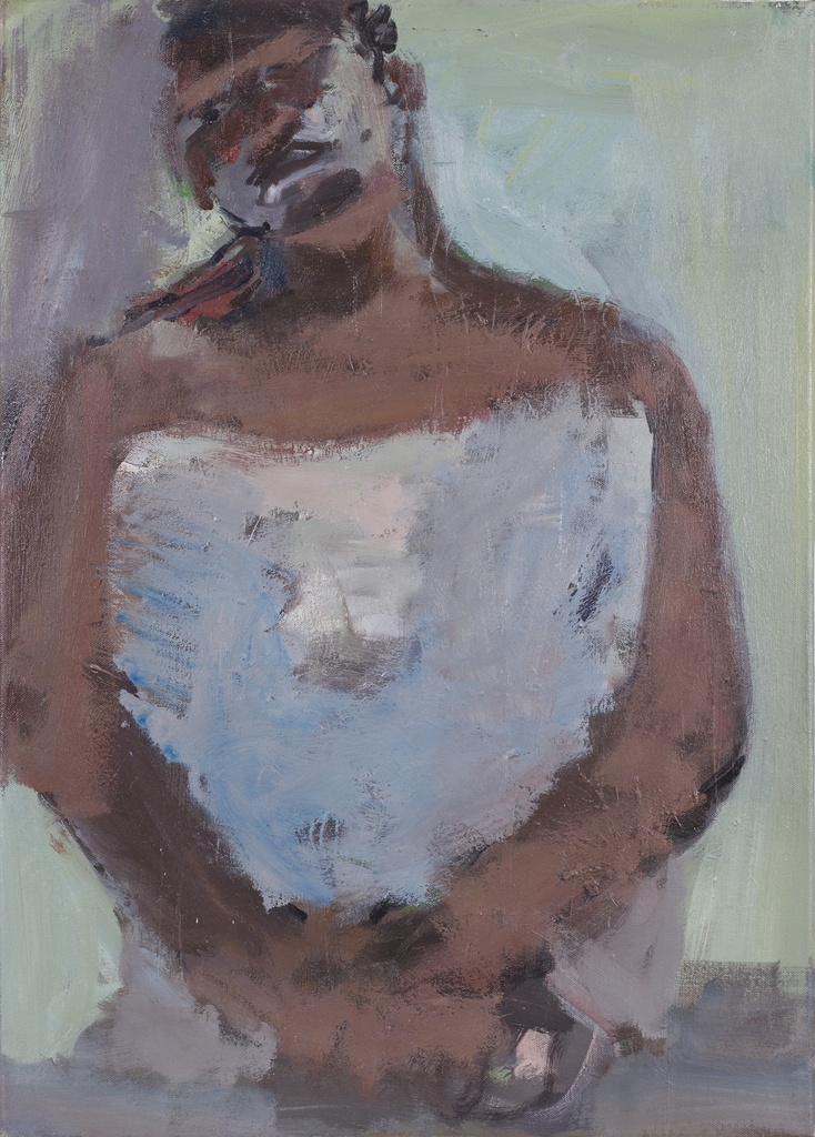 Seated figure, hand folded