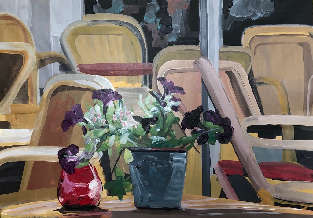 Amarant en tyrisch purper in vanille op het De Brouckèreplein