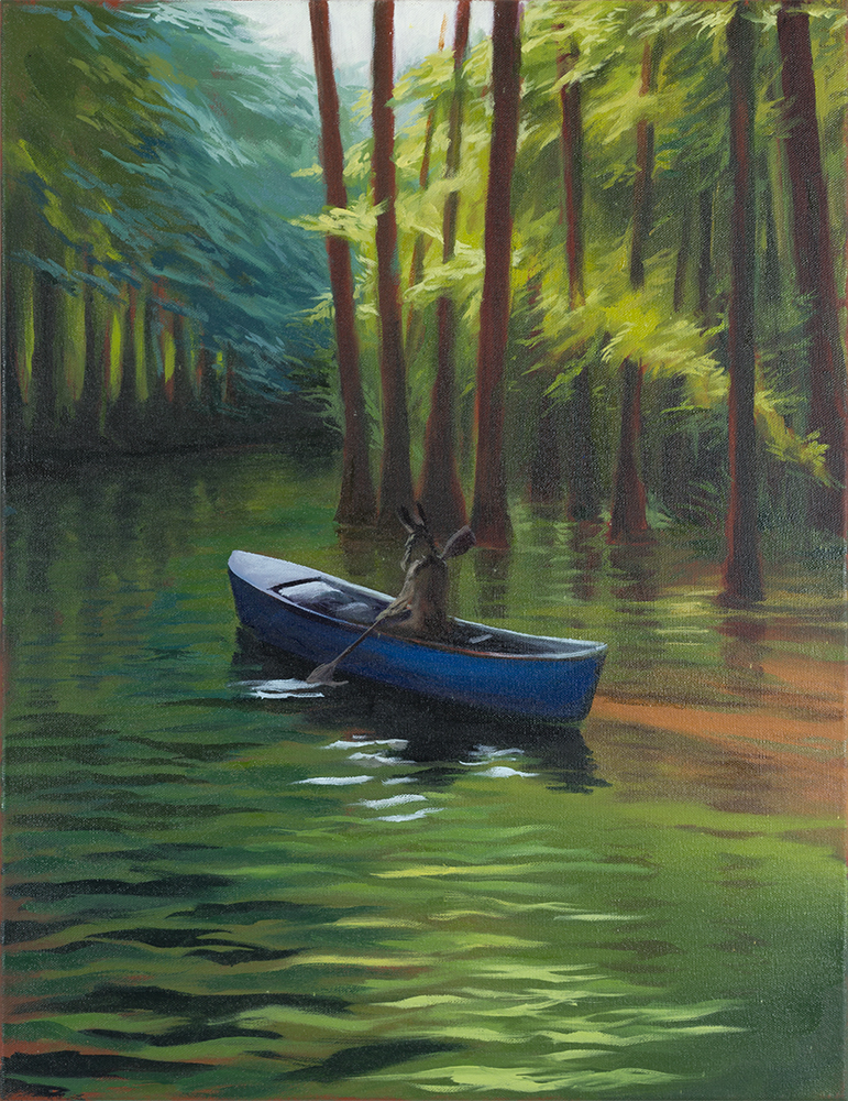 BLUE & RED CANOE