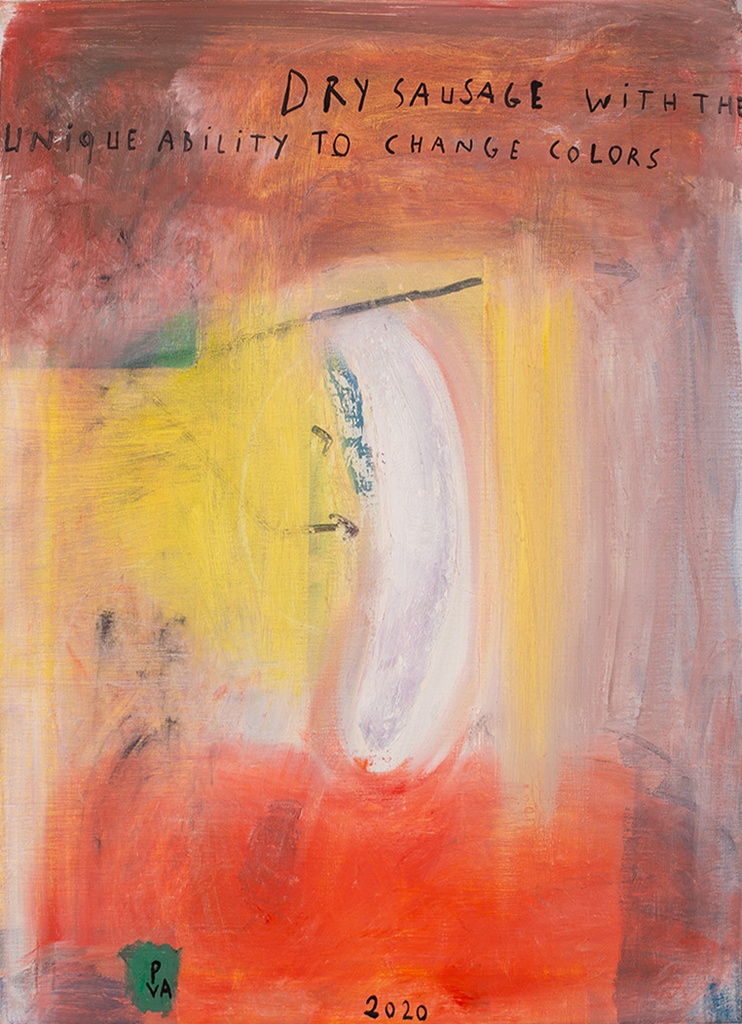 Dry sausage with the unique ability to change colors