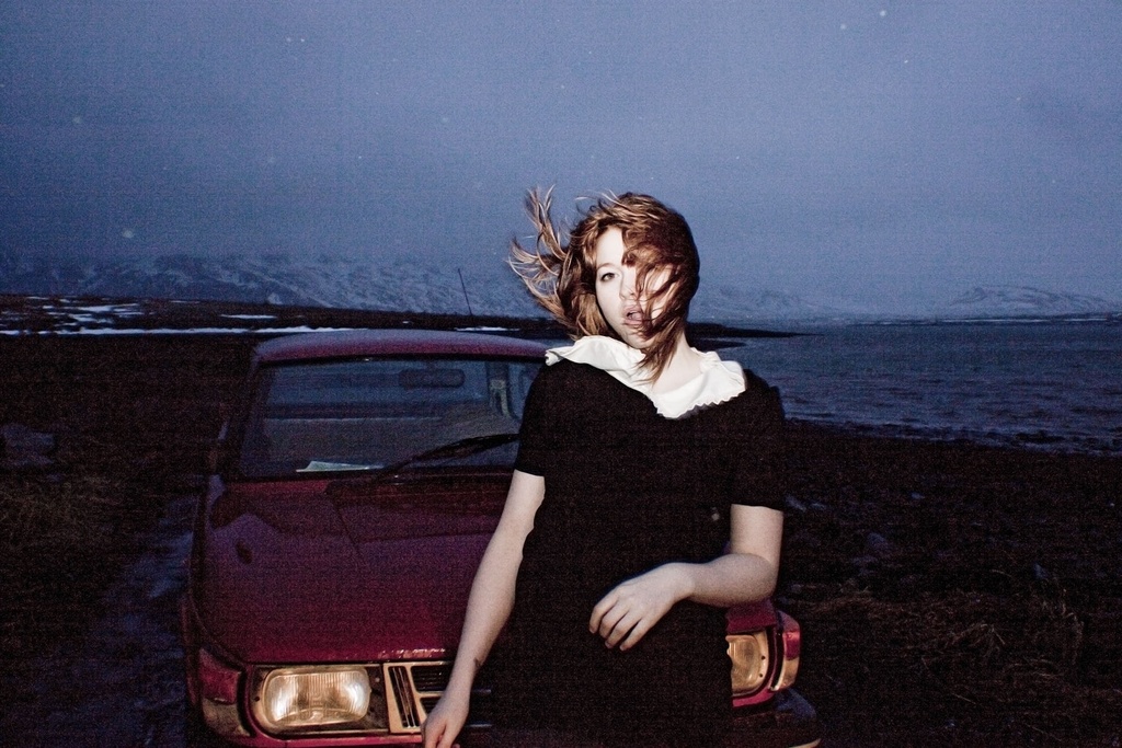Hildur & her red car, Island