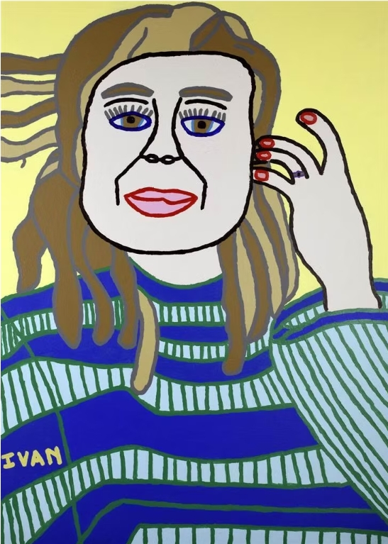 Vrouw met wapperend haar