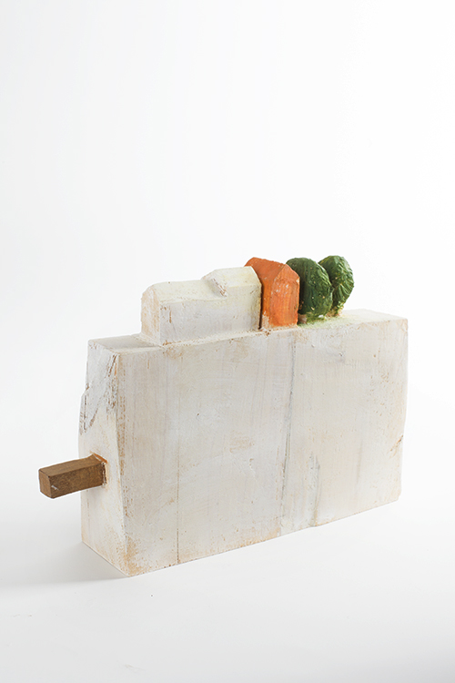 Landschap met 2 witte woningen