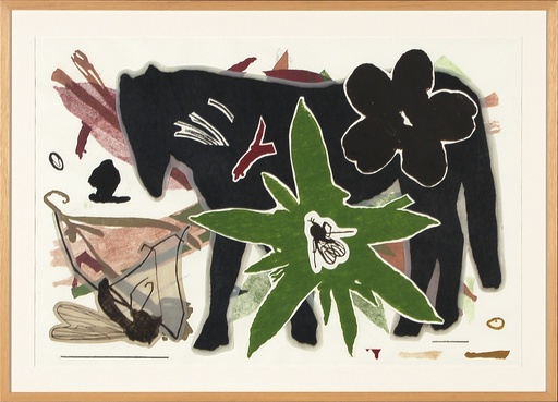 [10890012] Zwart paard