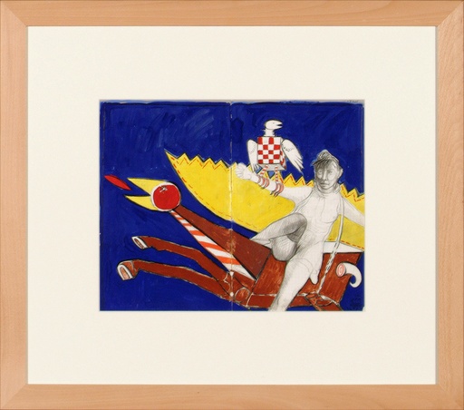 [11210009] Vrouw met paardvogel en valk