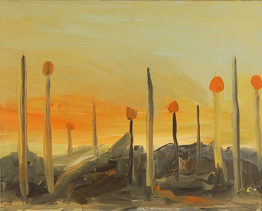 [12860020] Bomen met rode bollen