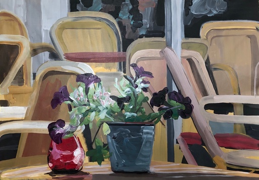 [13800047] Amarant en tyrisch purper in vanille op het De Brouckèreplein