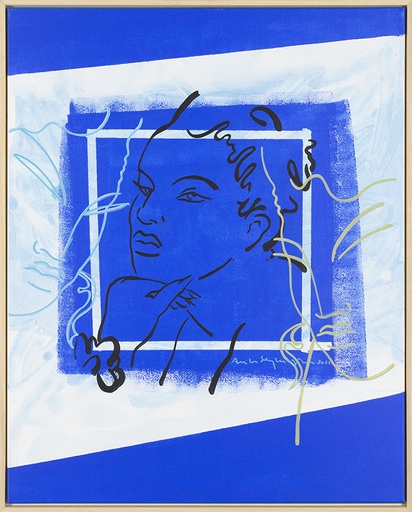 [03720115] 3 hoofden in blauw