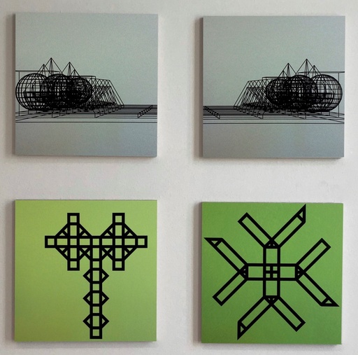 [14360011] Contigent colored composition (vierluik)