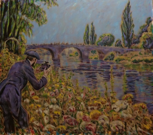 [13810076] James Ensor laat zich inspireren door het typische landschap van Emile Claus.