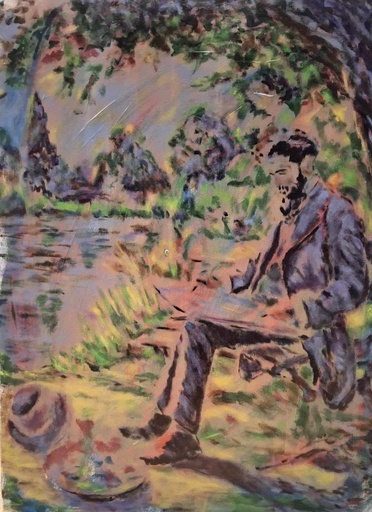 [13810077] James Ensor laat zich inspireren door het typische landschap van Emile Claus.