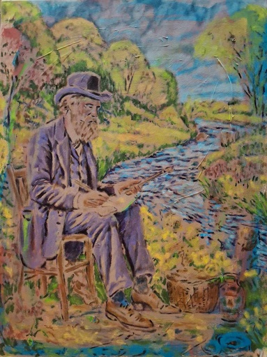 [13810079] James Ensor laat zich inspireren door het typische landschap van Emile Claus.