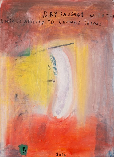 [12380031] Dry sausage with the unique ability to change colors