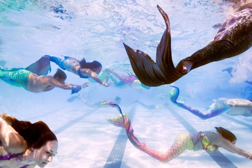 [16000006] Merfolk crossing the pool at the California Merconvention, (CA, USA), 2019